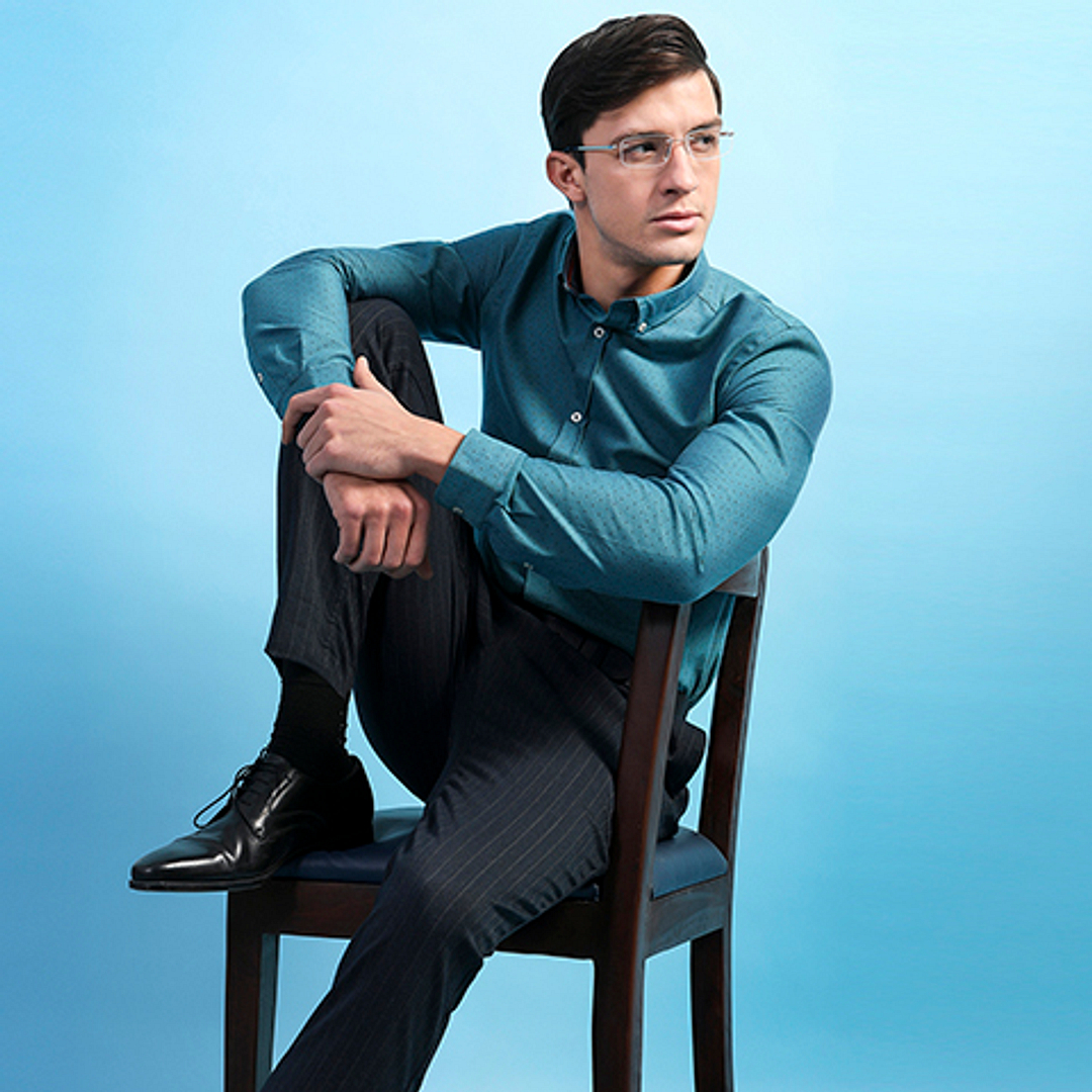 Vincent Chase Online Silver Rimless Rectangle left side