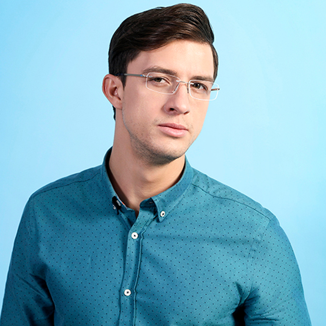 Vincent Chase Online Silver Rimless Rectangle right side