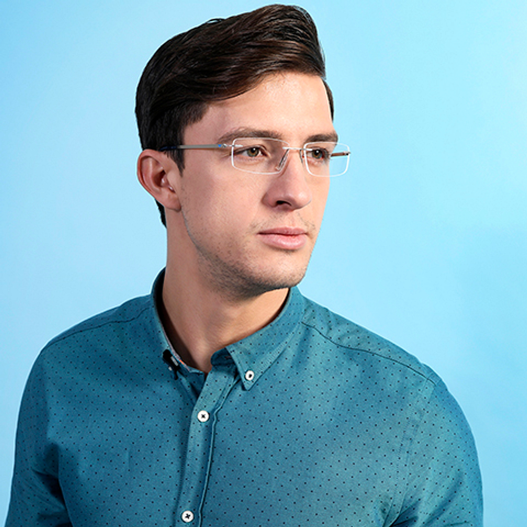 Vincent Chase Online Silver Rimless Rectangle right side