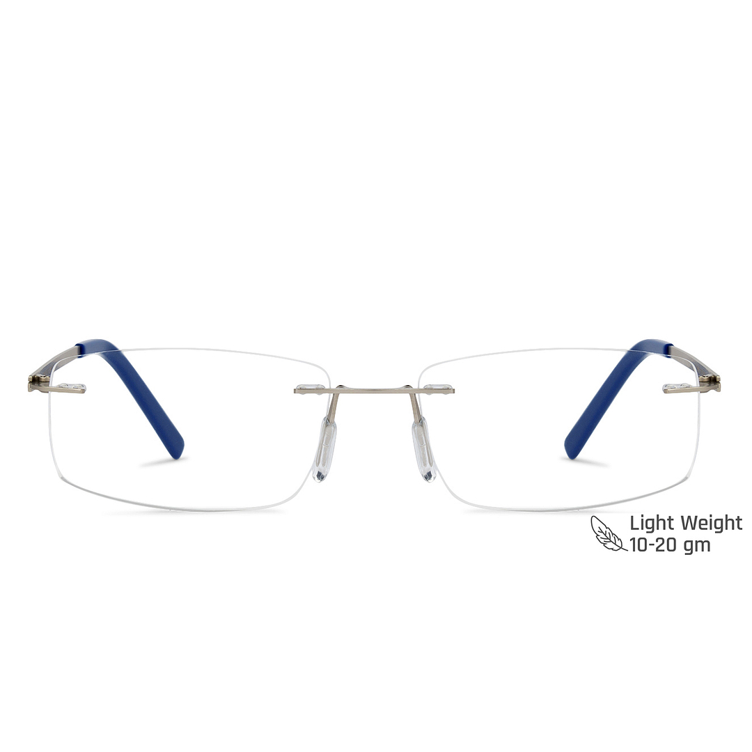 Vincent Chase Online Silver Rimless Rectangle left side