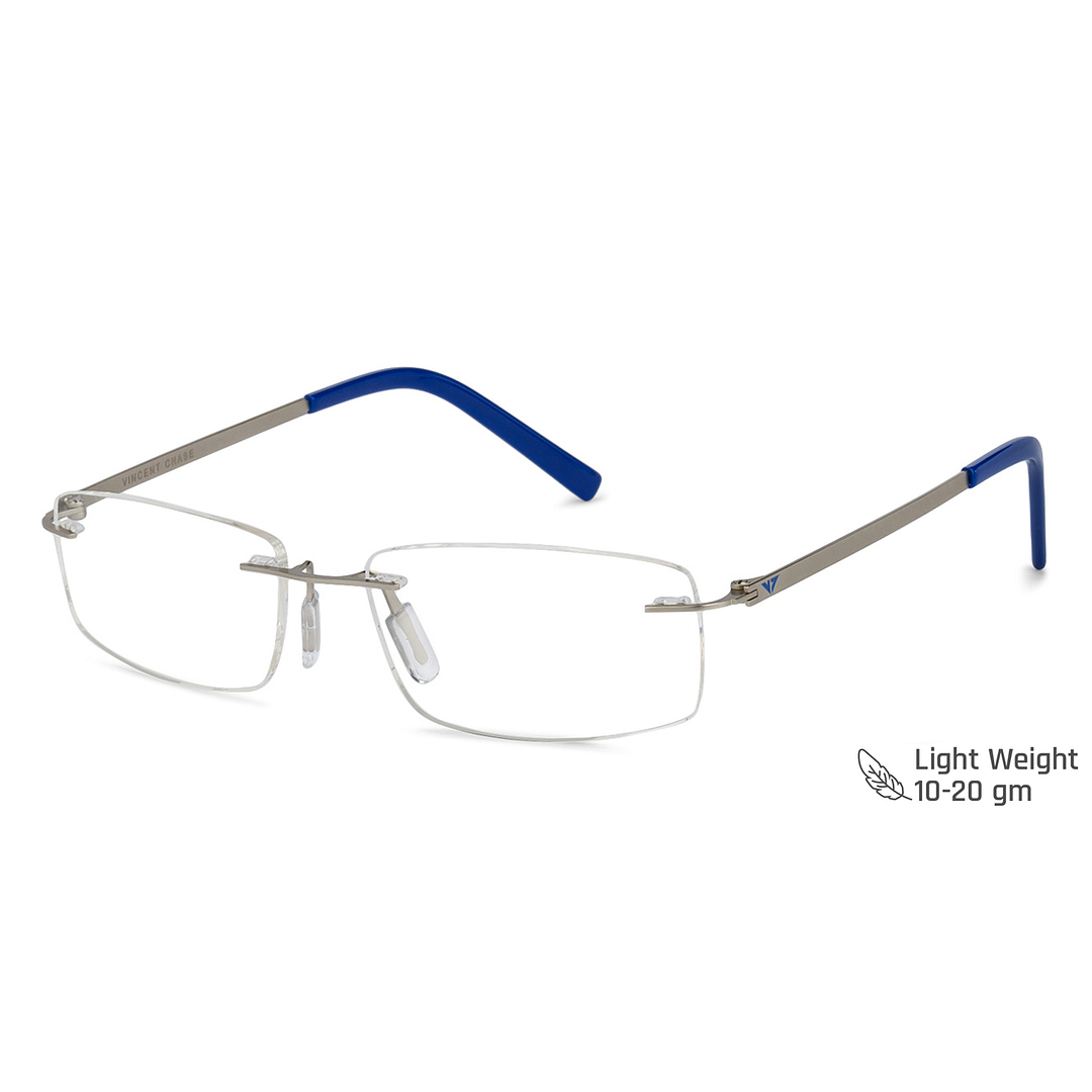 Vincent Chase Online Silver Rimless Rectangle right side