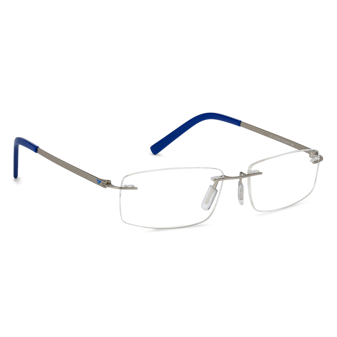 Vincent Chase Online Silver Rimless Rectangle left side