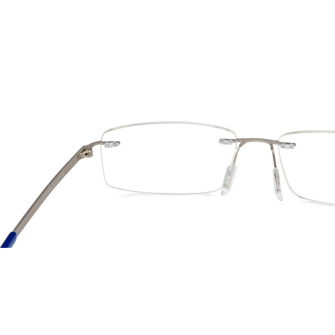 Vincent Chase Online Silver Rimless Rectangle left side