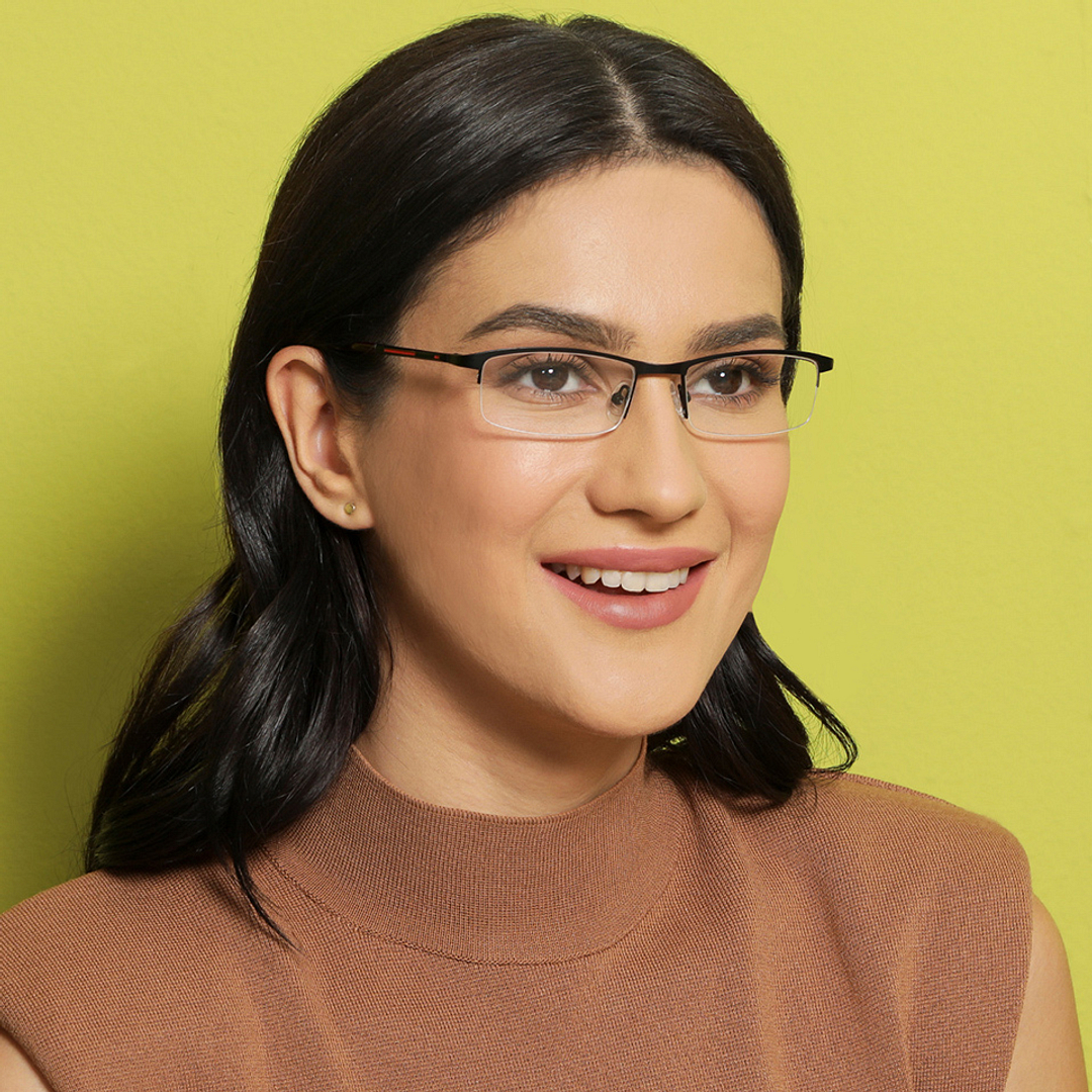 Vincent Chase Online Black Half Rim Rectangle left side