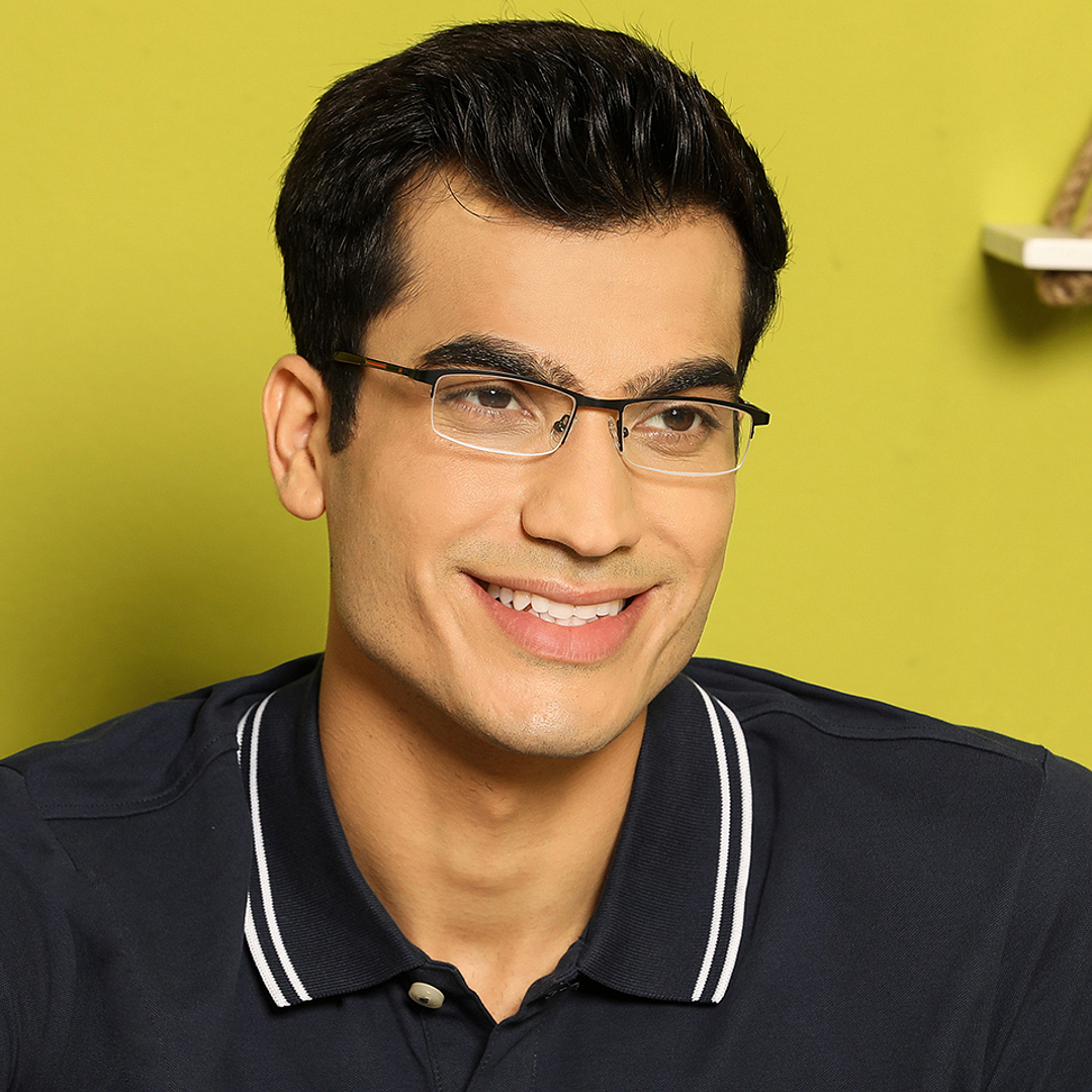 Vincent Chase Online Black Half Rim Rectangle left side