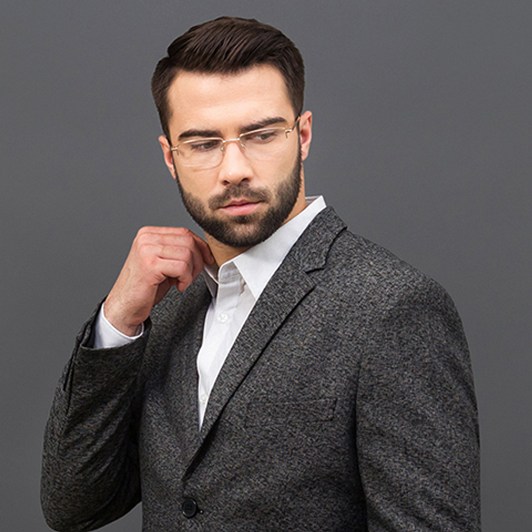 Vincent Chase Online Gold Half Rim Rectangle left side