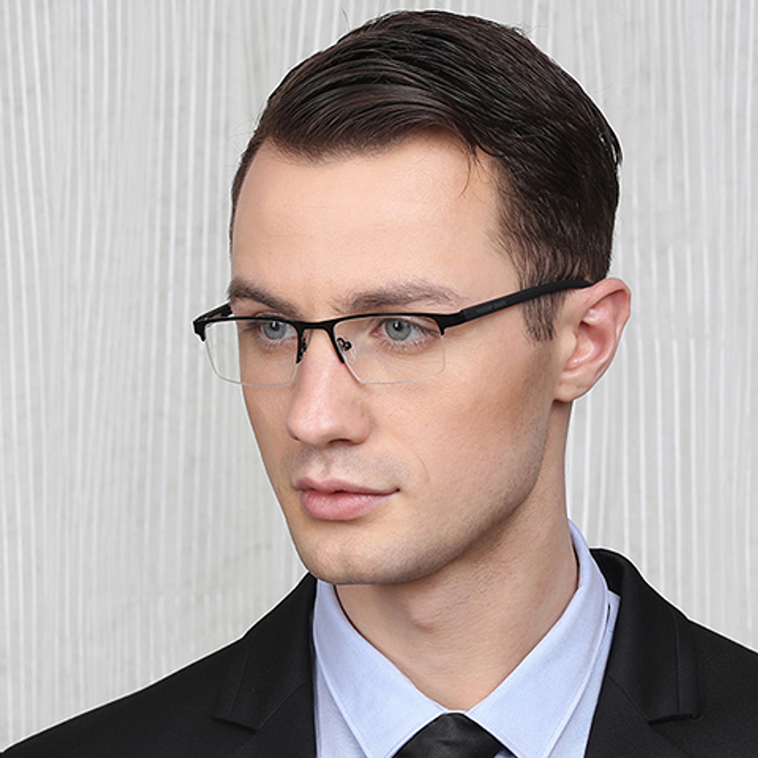 Buy Black Orange Half Rim Rectangle Lenskart Air Online Air