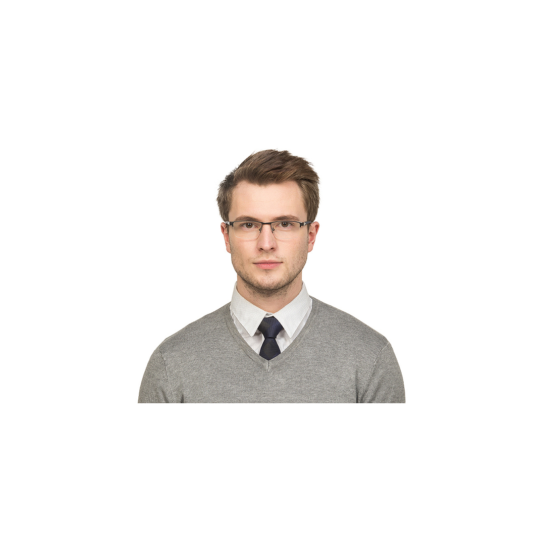 Lenskart Air Online Mid Gunmetal Half Rim Rectangle right side