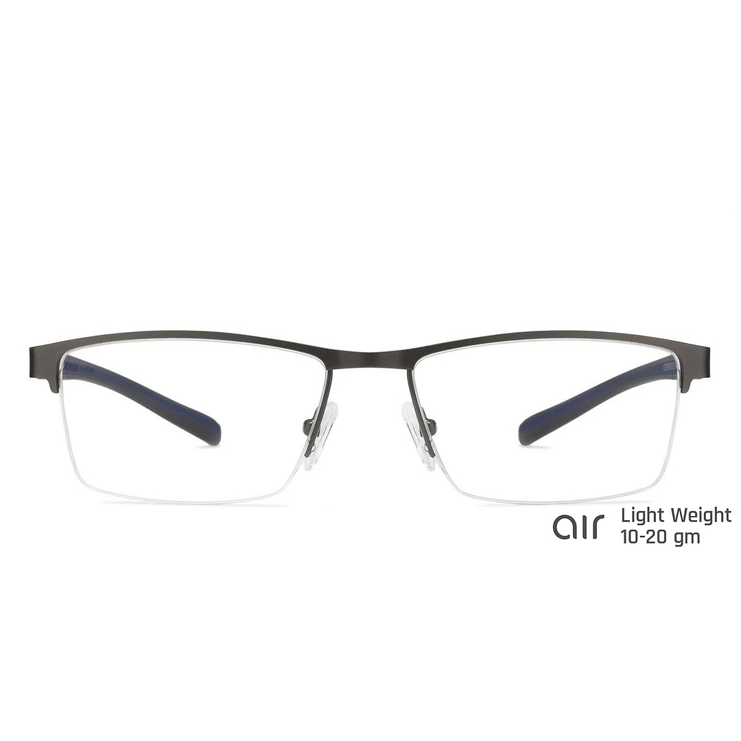 Lenskart Air Online Mid Gunmetal Half Rim Rectangle left side