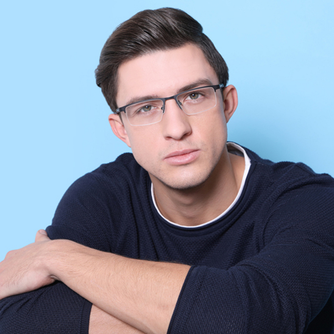 Lenskart Air Online Black Half Rim Rectangle left side