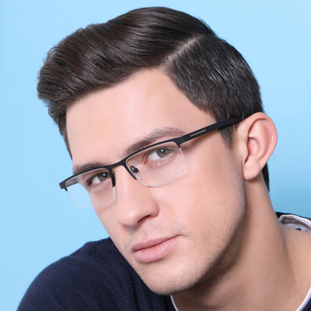 Lenskart Air Online Black Half Rim Rectangle right side