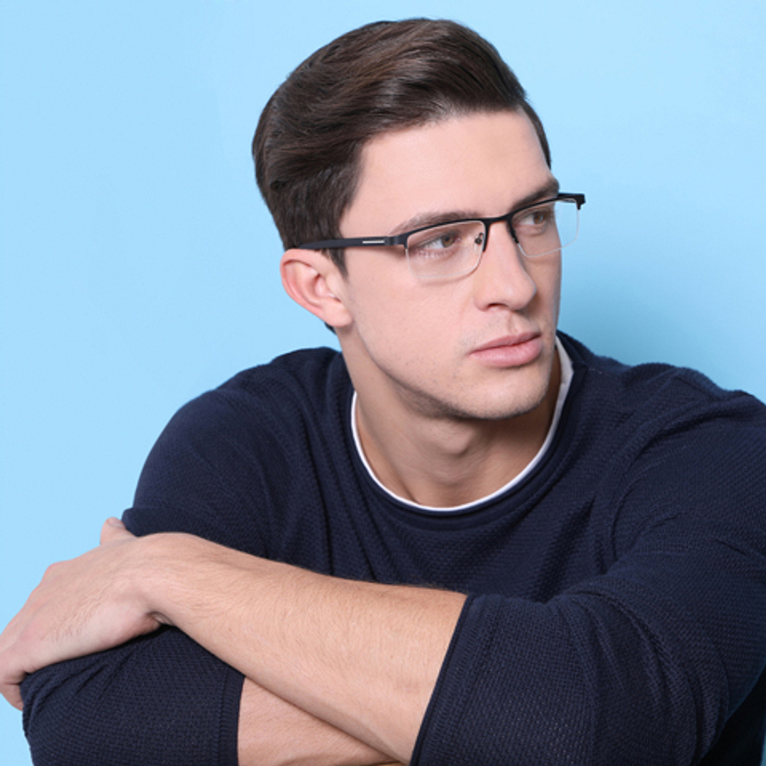 Lenskart Air Online Black Half Rim Rectangle right side