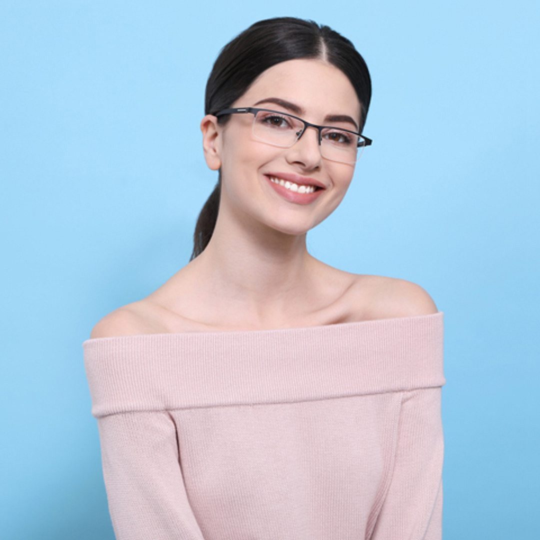 Lenskart Air Online Black Half Rim Rectangle right side