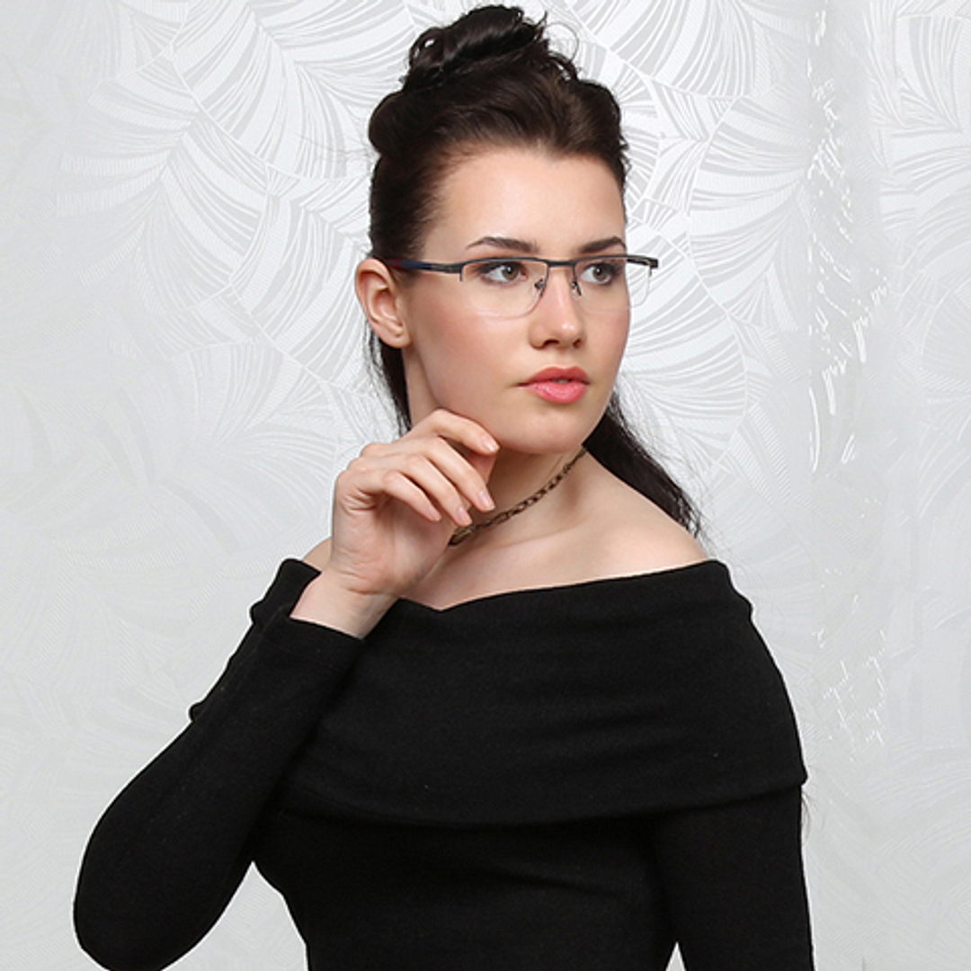 Lenskart Lenskart TOI Special: Lenskart Air: Gunmetal Blue Red Half Rim Rectangle Lenskart TOI Special OTHERS VC E10488-C2 right side