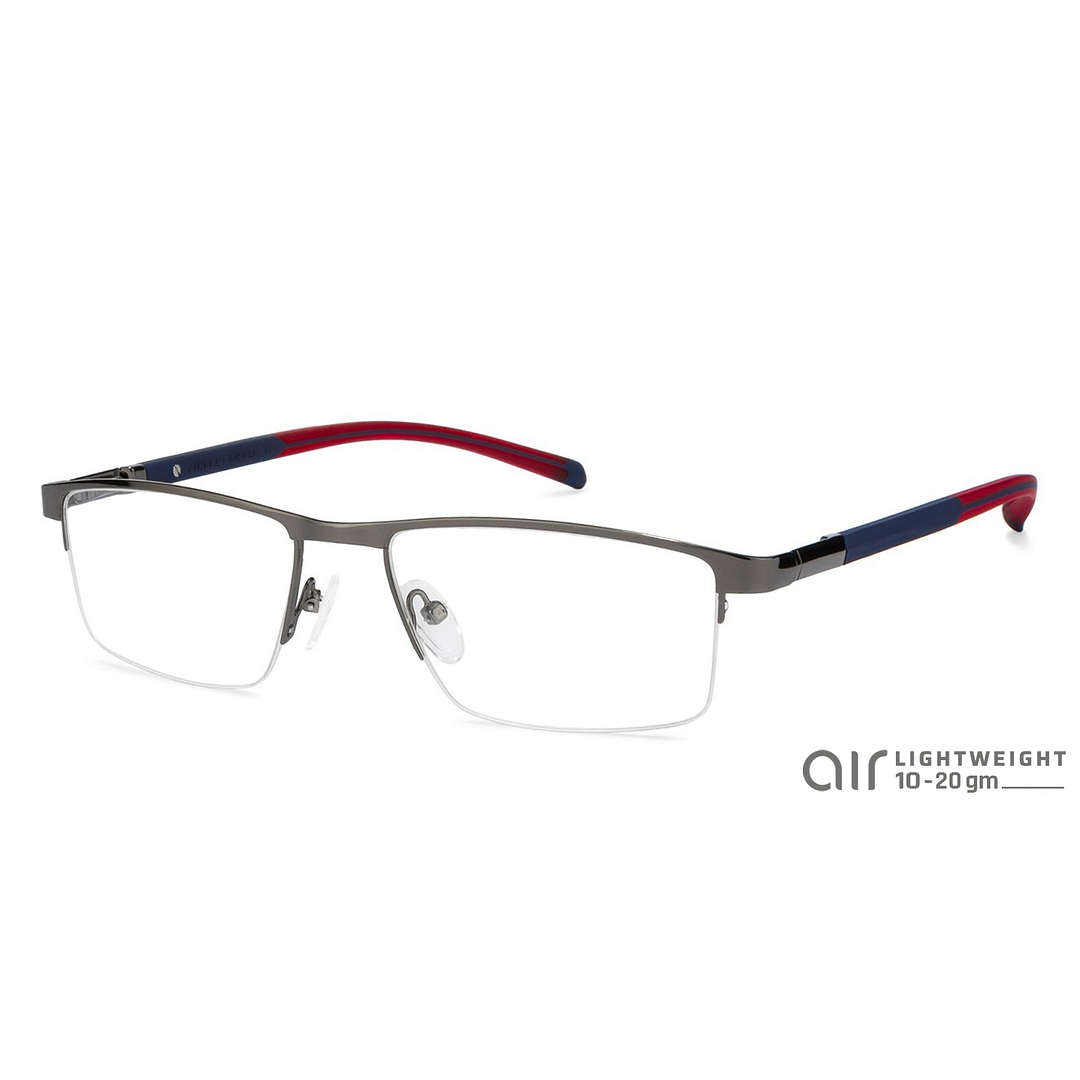 Lenskart Lenskart TOI Special: Lenskart Air: Gunmetal Blue Red Half Rim Rectangle Lenskart TOI Special OTHERS VC E10488-C2 right side