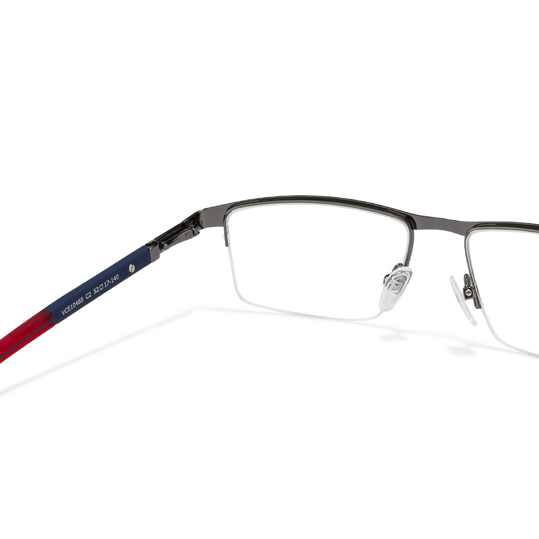 Lenskart Lenskart TOI Special: Lenskart Air: Gunmetal Blue Red Half Rim Rectangle Lenskart TOI Special OTHERS VC E10488-C2 left side