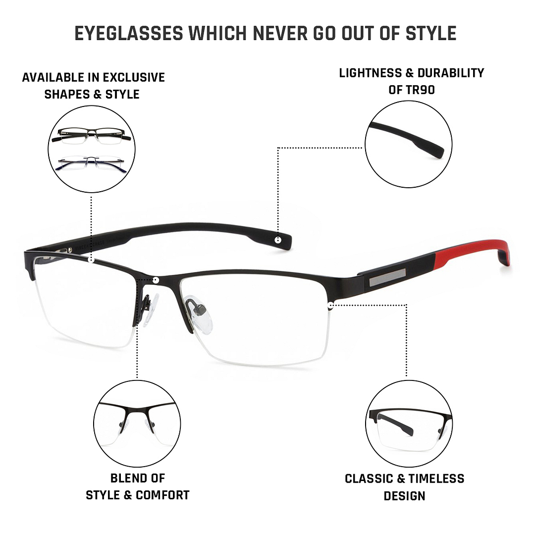 Lenskart Air Online Black Half Rim Rectangle right side