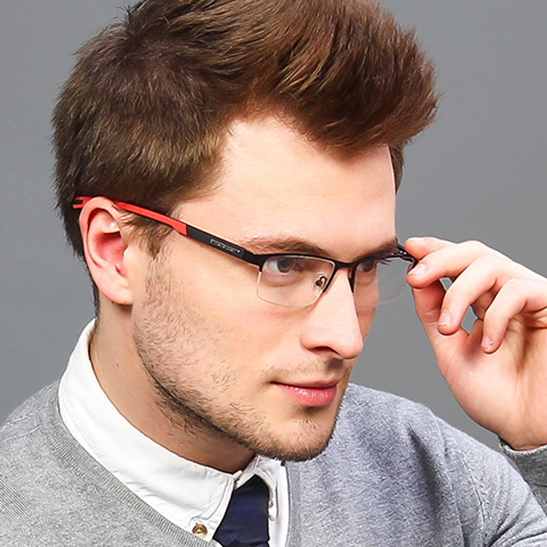 Lenskart Air Online Black Half Rim Rectangle left side