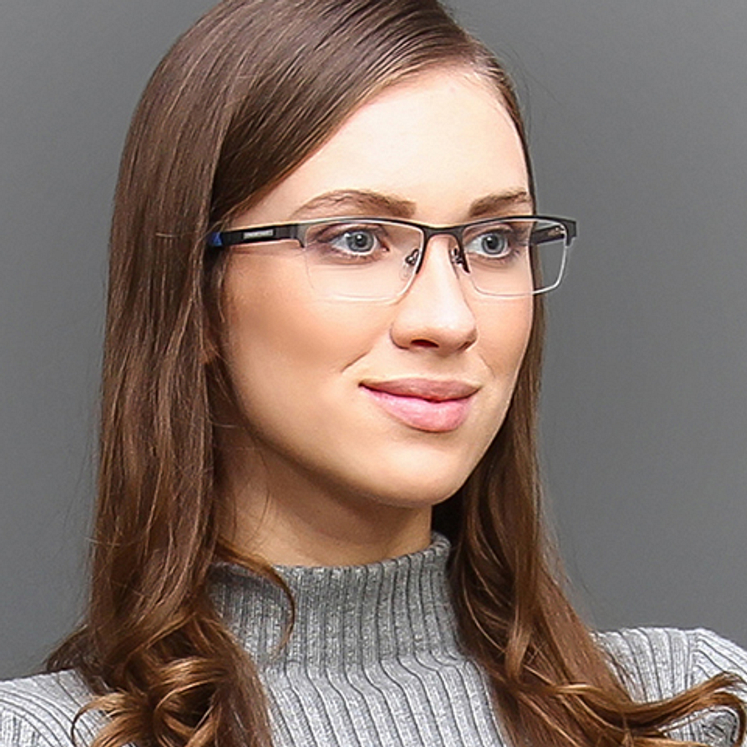Lenskart Air Online Mid Gunmetal Half Rim Rectangle right side