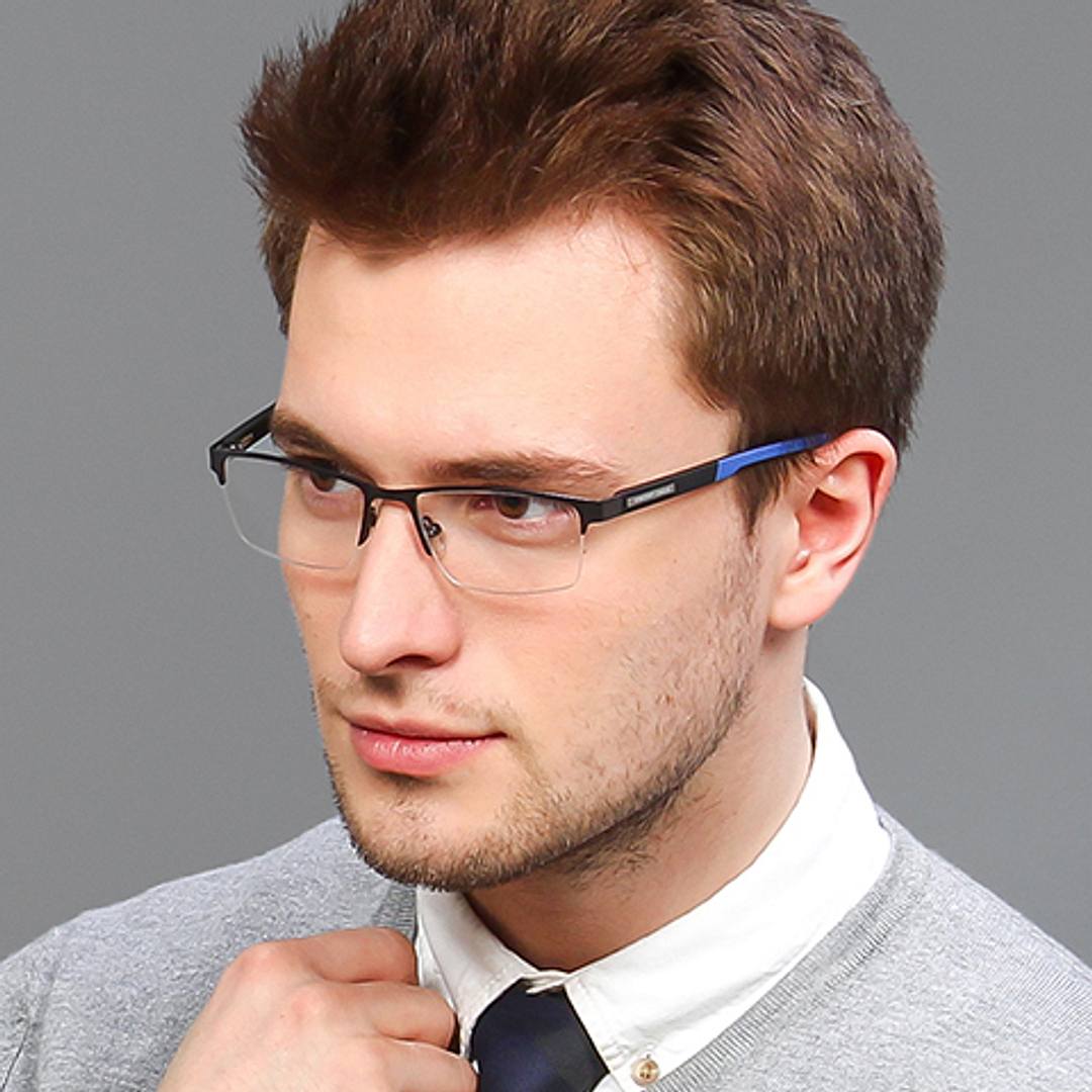 Lenskart Air Online Mid Gunmetal Half Rim Rectangle right side
