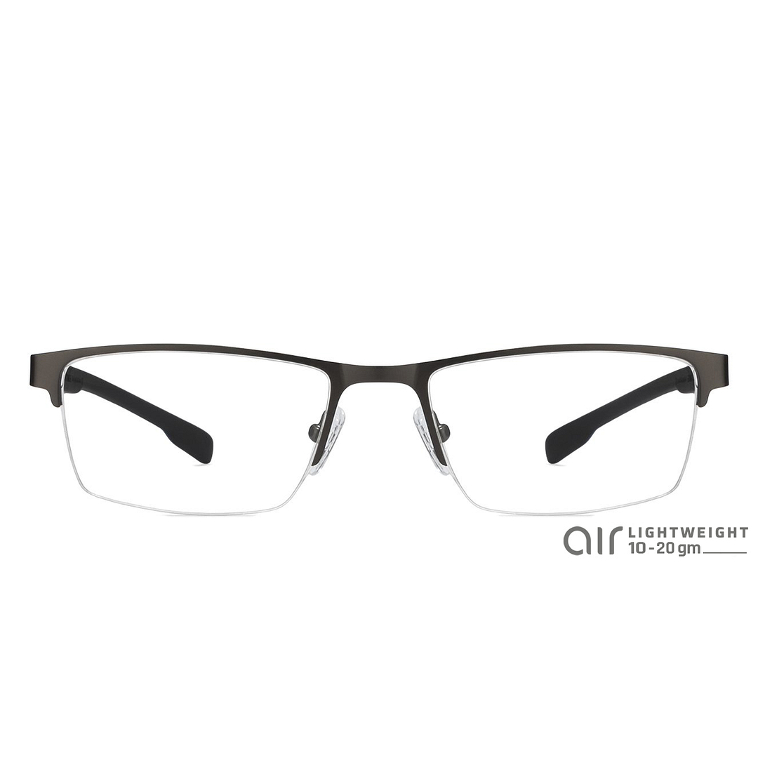 Lenskart Air Online Mid Gunmetal Half Rim Rectangle left side