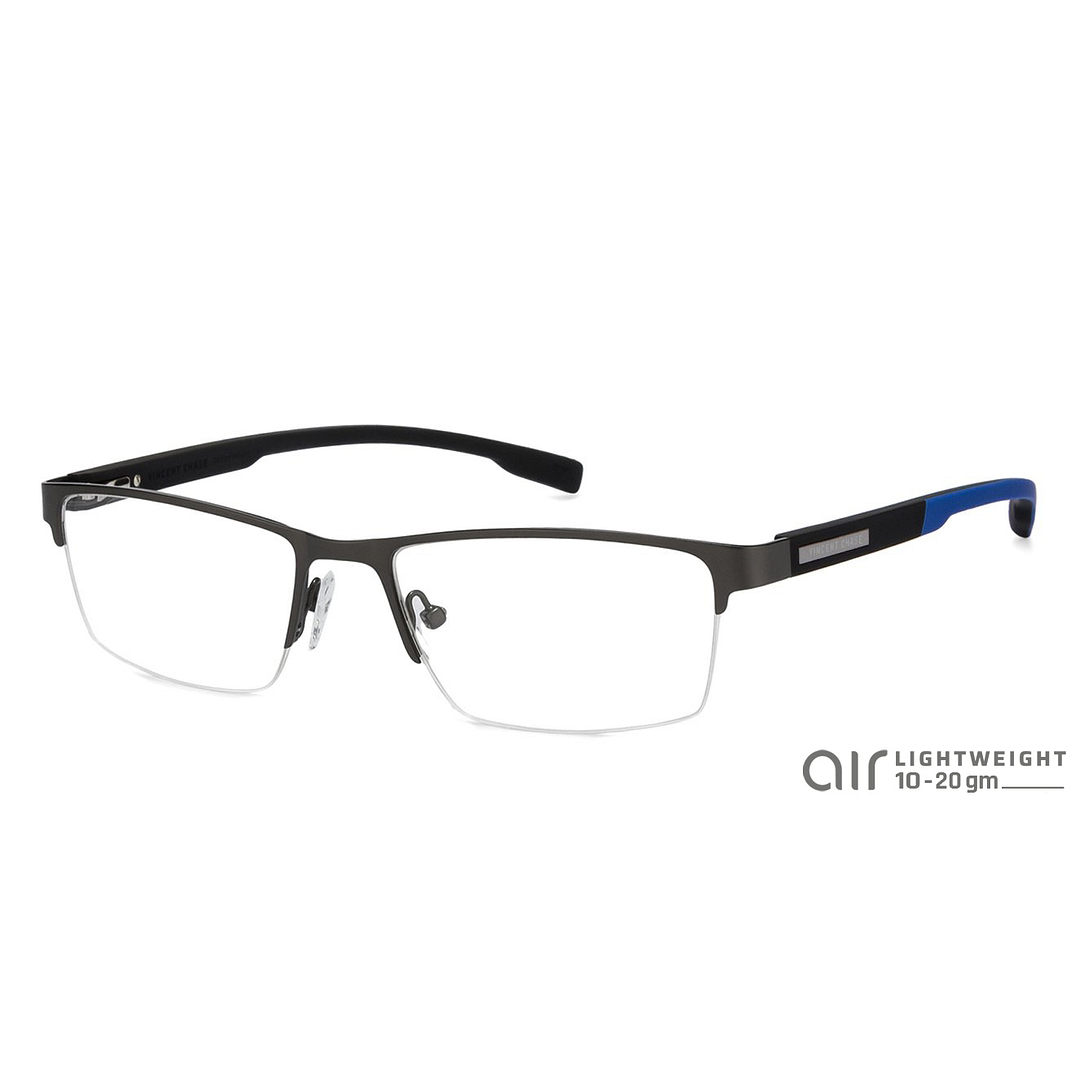 Lenskart Air Online Mid Gunmetal Half Rim Rectangle left side