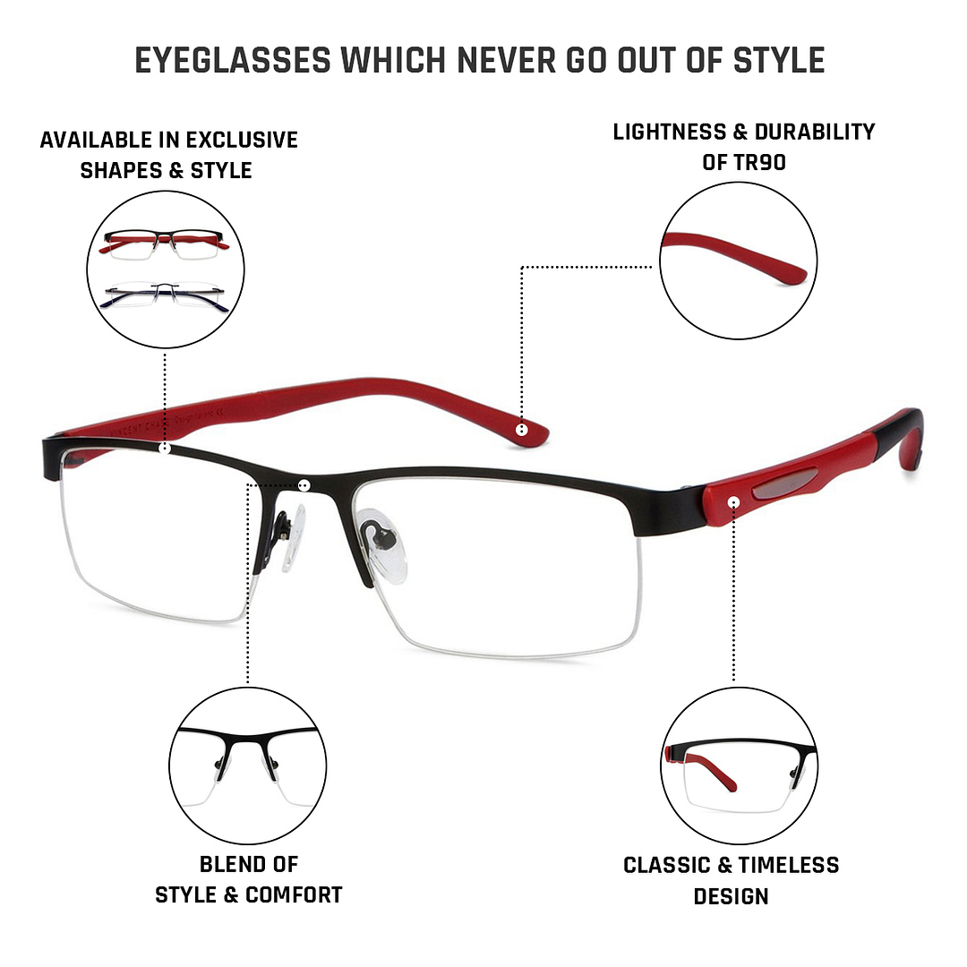 Lenskart Air Online Black Half Rim Rectangle right side