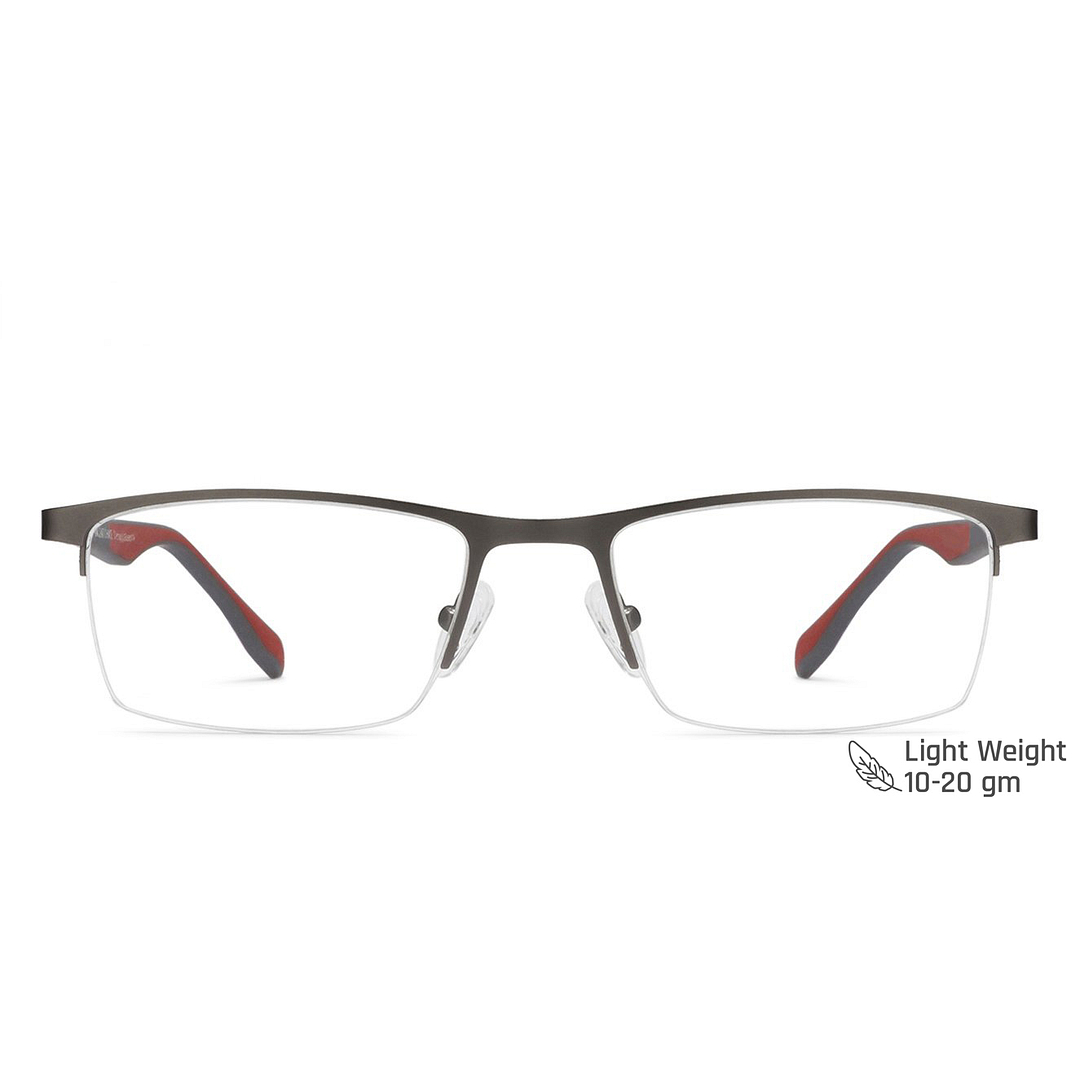 Lenskart Air Online Mid Gunmetal Half Rim Rectangle left side