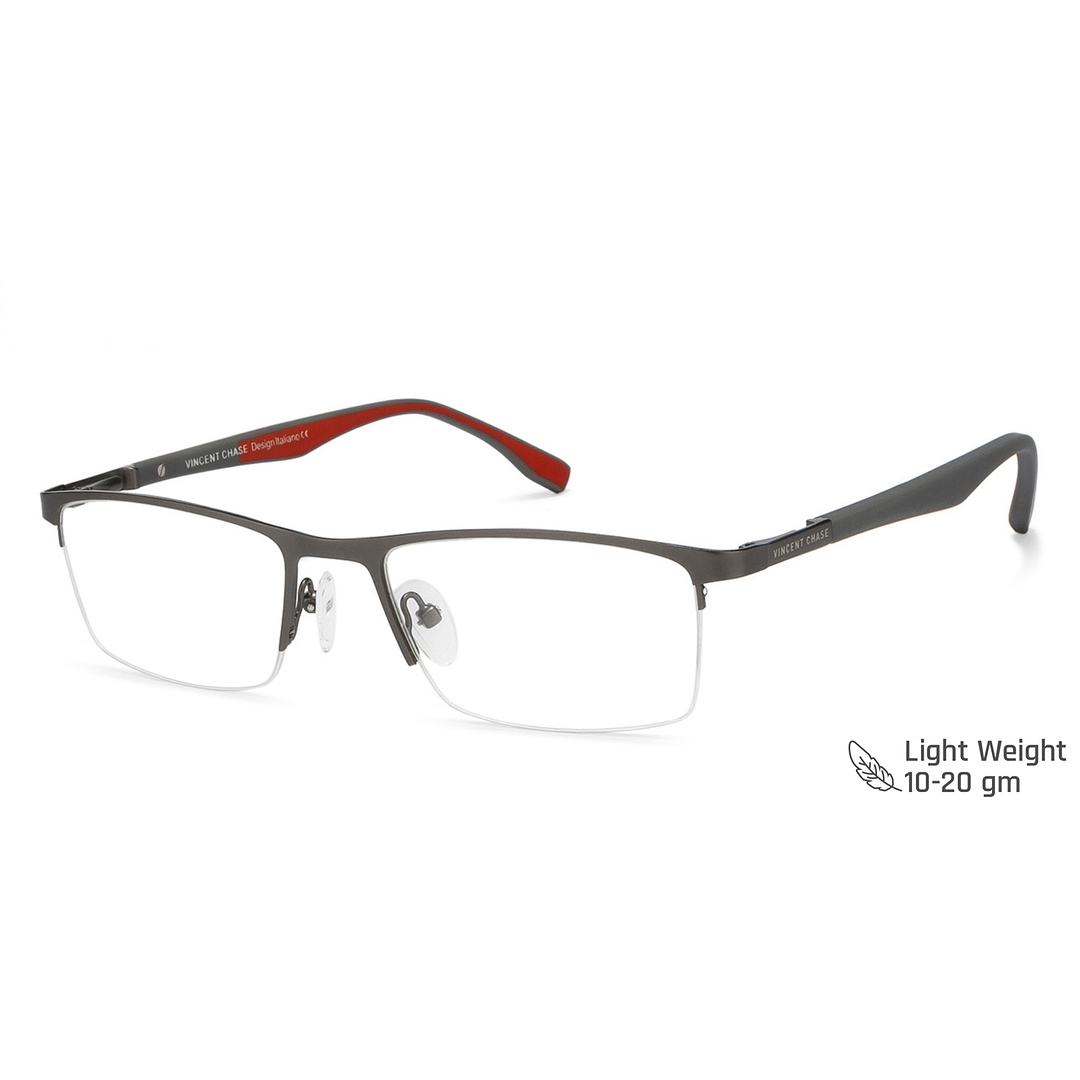 Lenskart Air Online Mid Gunmetal Half Rim Rectangle right side