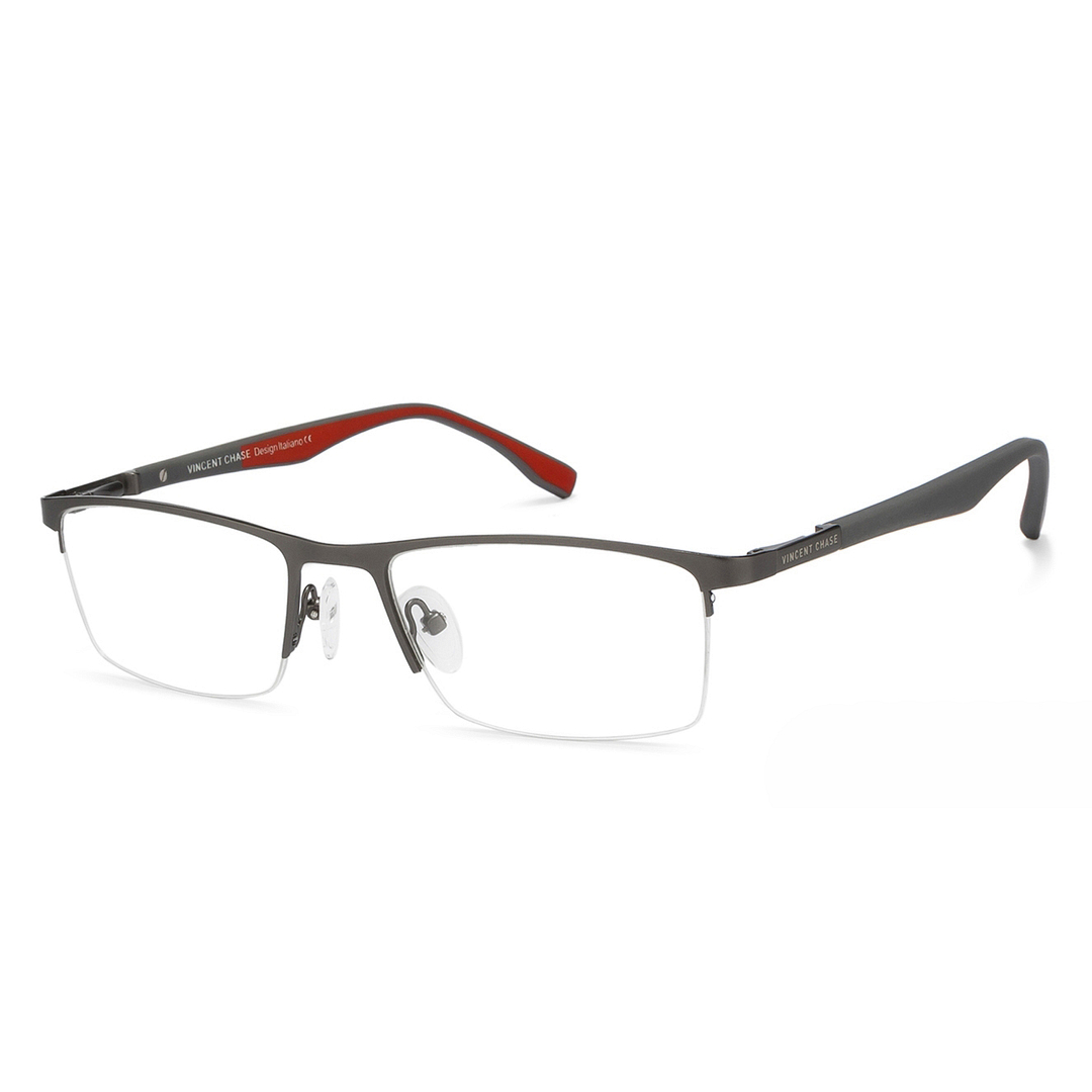 Lenskart Air Online Mid Gunmetal Half Rim Rectangle left side