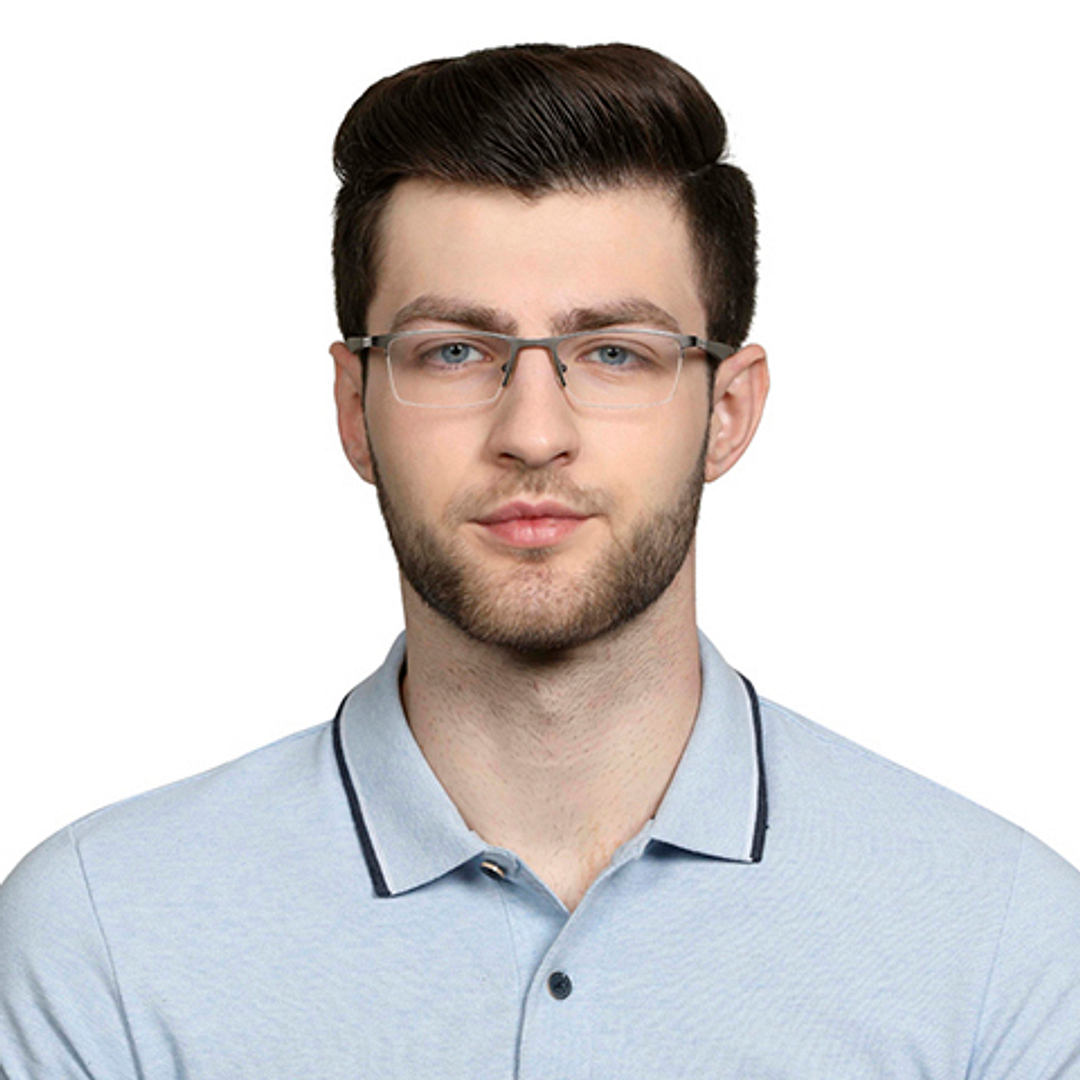 Lenskart Air Online Mid Gunmetal Half Rim Rectangle left side