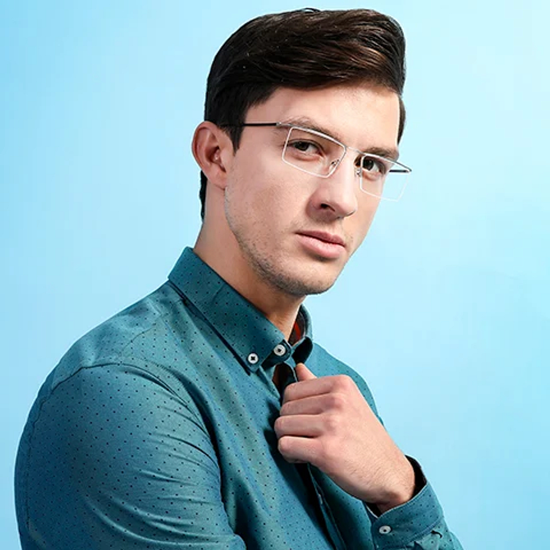 Lenskart Air Online Black Half Rim Rectangle left side