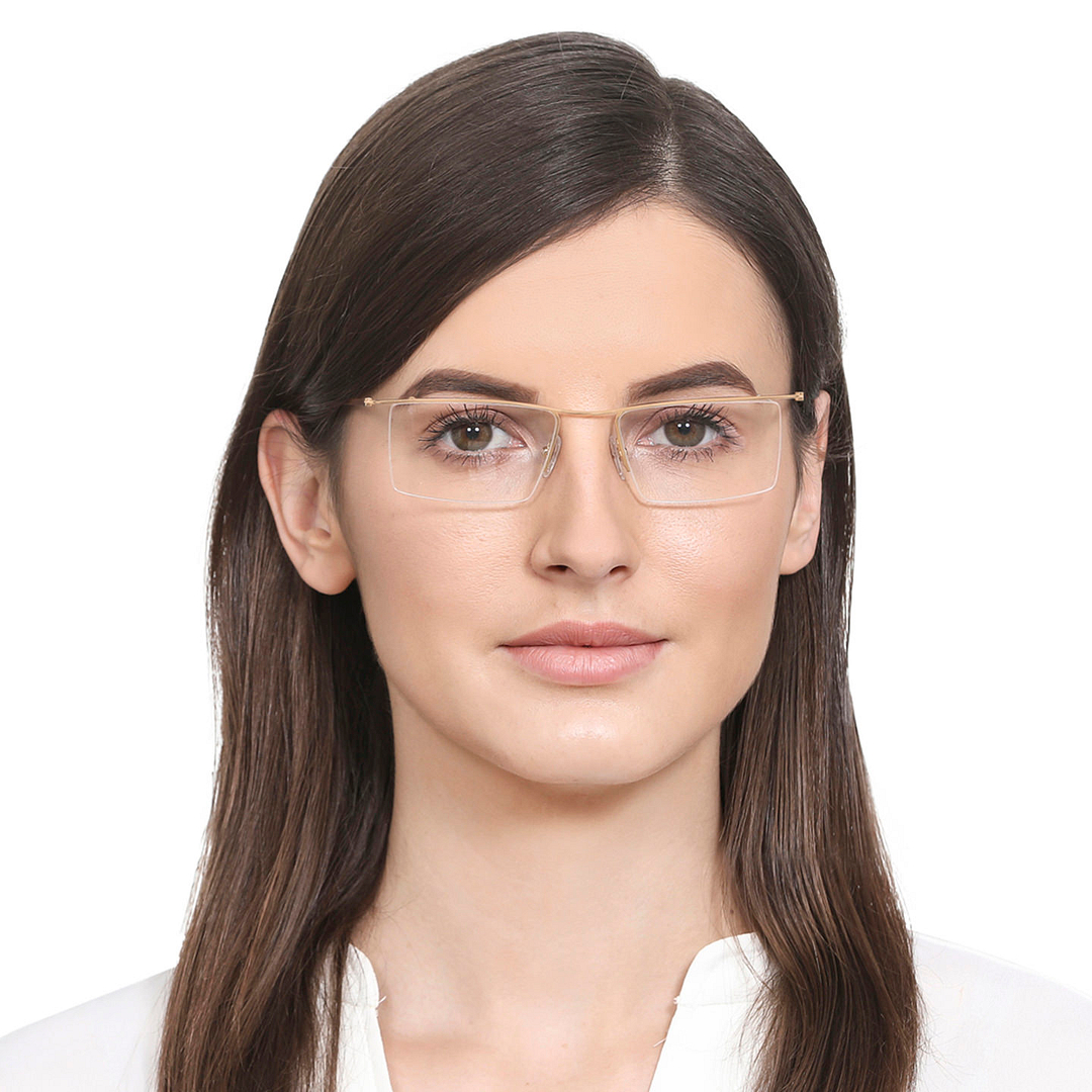 Lenskart Air Online Gold Half Rim Rectangle right side