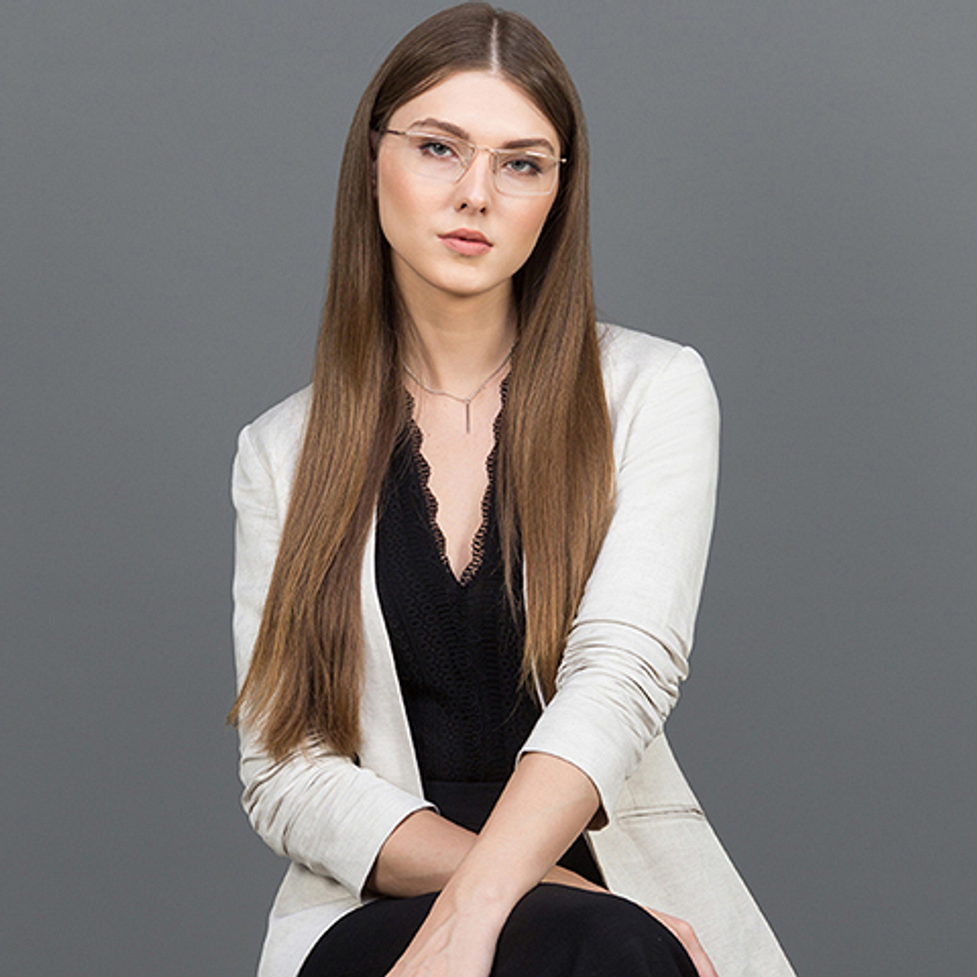 Lenskart Air Online Gold Half Rim Rectangle left side