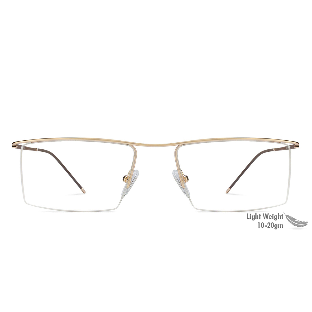 Lenskart Air Online Gold Half Rim Rectangle left side