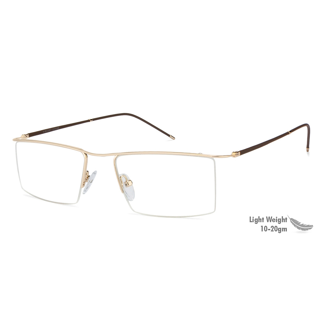 Lenskart Air Online Gold Half Rim Rectangle left side