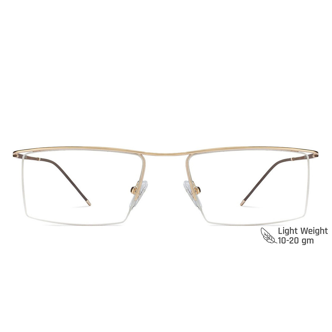 Lenskart Air Online Gold Half Rim Rectangle right side