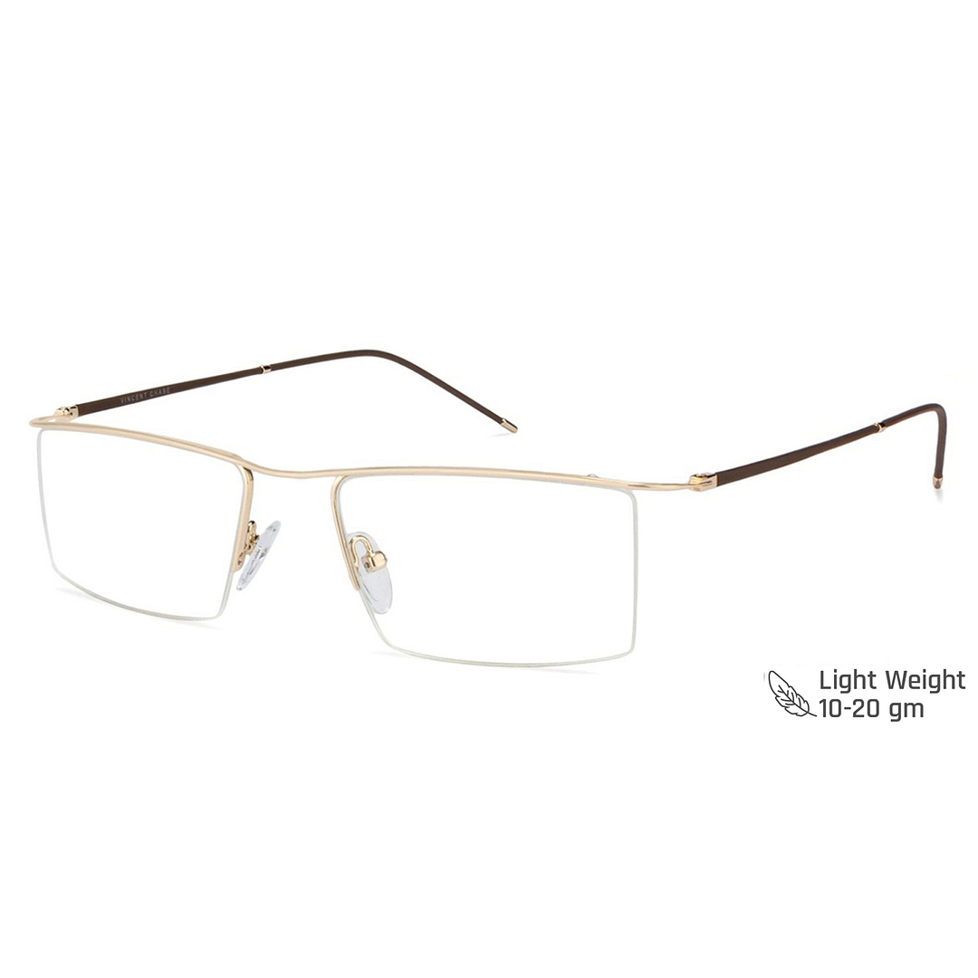 Lenskart Air Online Gold Half Rim Rectangle right side
