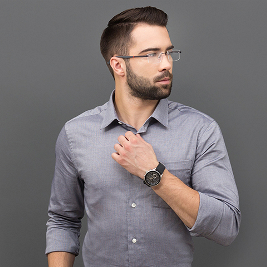 Lenskart Air Online Black Rimless Rectangle left side