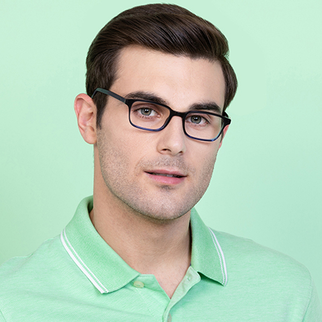 Vincent Chase Sky Blue Full Rim Rectangle left side