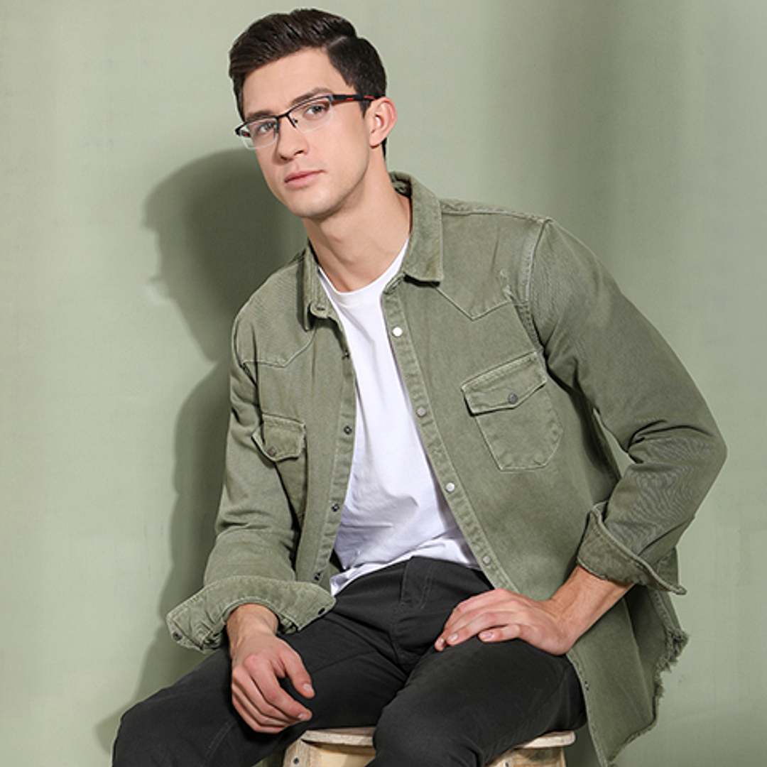 Lenskart Air Online Demi Half Rim Rectangle left side