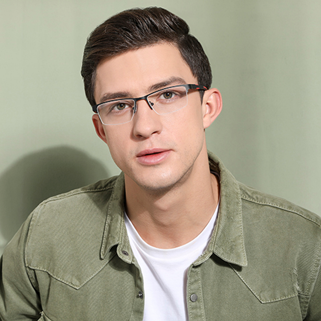 Lenskart Air Online Demi Half Rim Rectangle left side