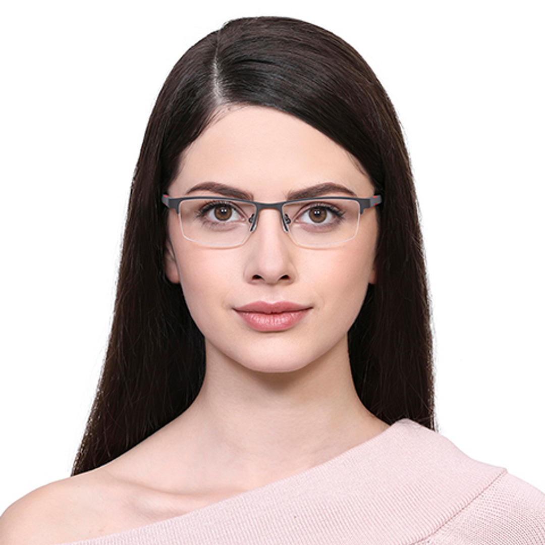 Lenskart Air Online Mid Gunmetal Half Rim Rectangle left side