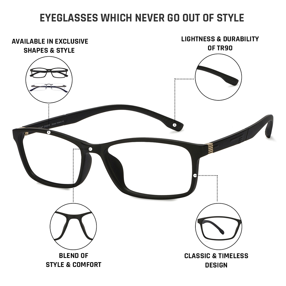 Lenskart Air Online Black Full Rim Rectangle left side