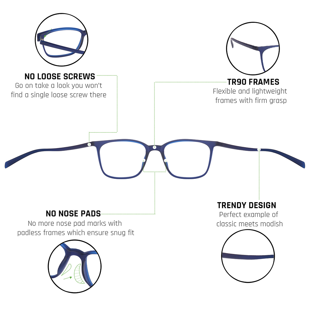 Lenskart Air Online Sky Blue Full Rim Rectangle right side
