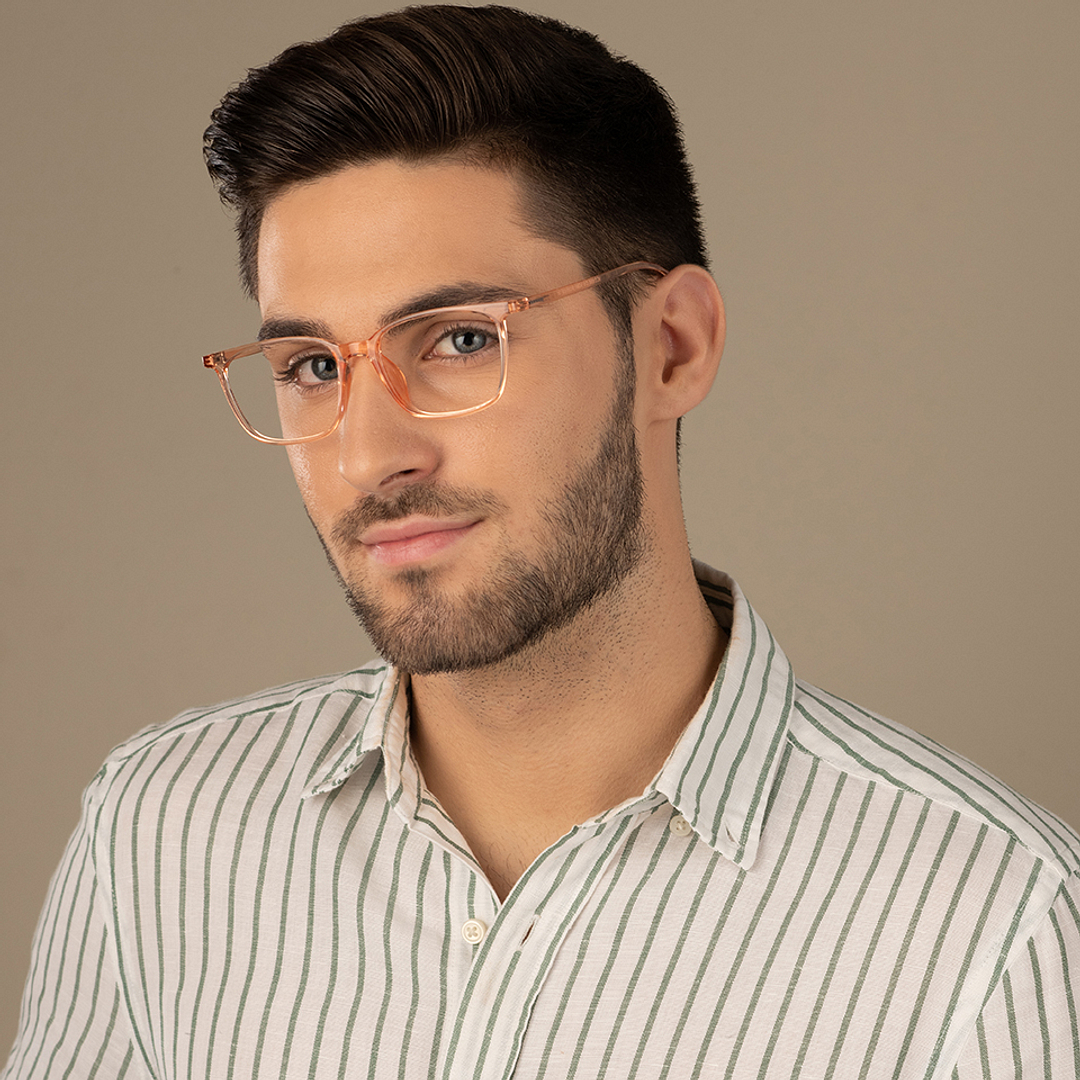 Lenskart Air Online Orange Transparent Full Rim Square right side