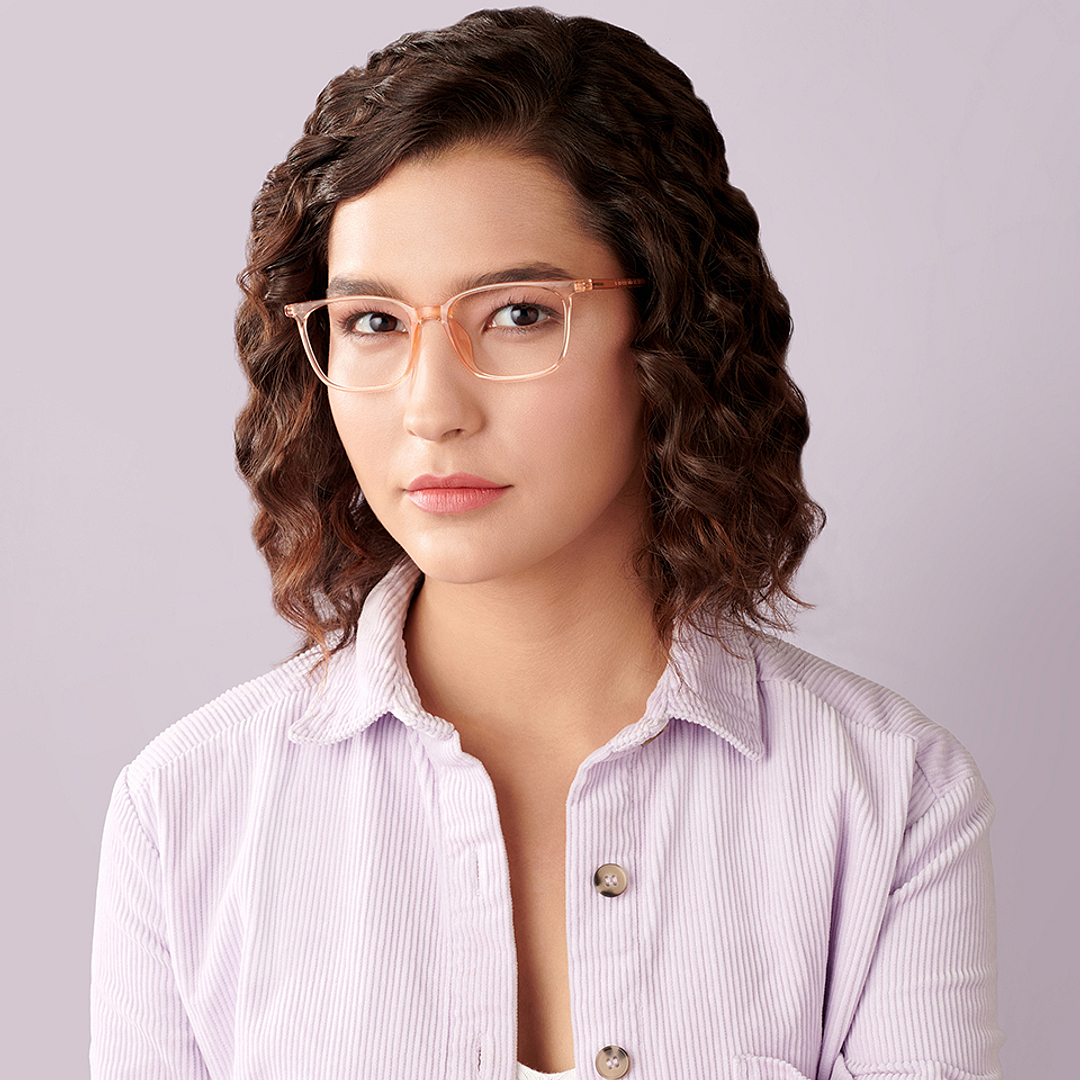 Lenskart Air Online Orange Transparent Full Rim Square right side