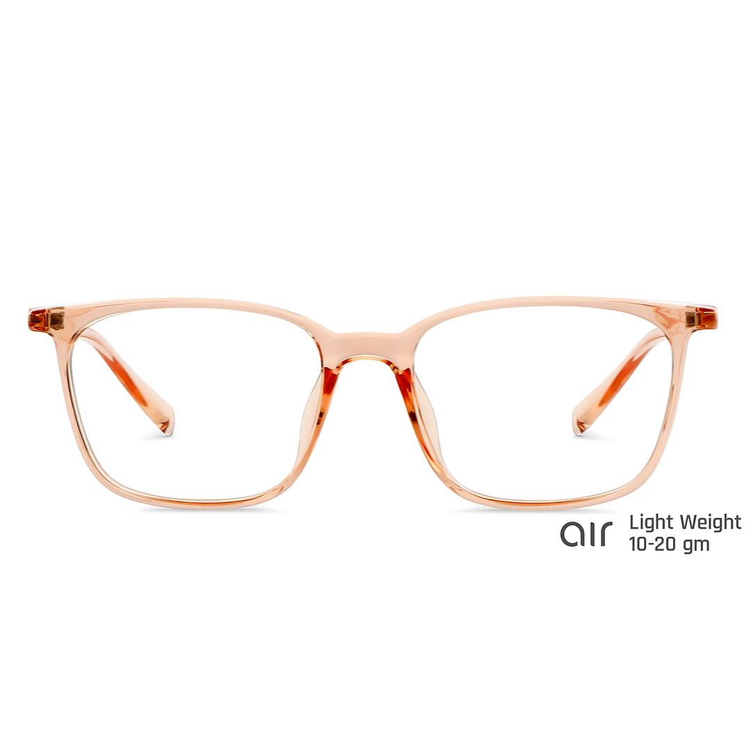 Lenskart Air Online Orange Transparent Full Rim Square left side
