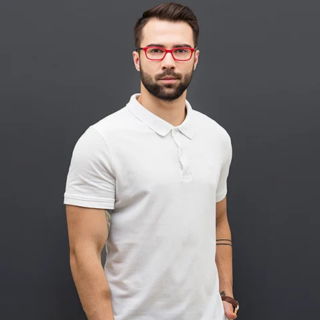 Vincent Chase Online Red Full Rim Rectangle left side