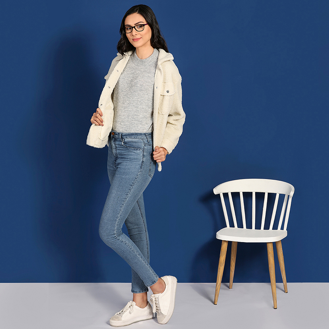 Vincent Chase Online Sky Blue Full Rim Cat Eye left side